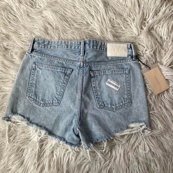 GRLFRND Helena Newport Blue Distressed High Rise Cut-Off Denim Shorts NWT Sz 28 - Picture 6 of 12